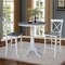 International Concepts Round 36 in Rd Pedestal Bar Ht Table, 2 X-Back Bar Ht Stools, White/Heather Gray, 36 in W, 36 in L K05-36RT-6B-S6133-2 - alternate 4